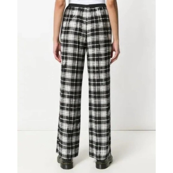 Marc Jacobs Silk Plaid Chiffon Wide Leg Pants Medium - Picture 3 of 8